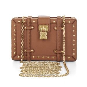 BCBGMAXAZRIA Brown Box Clutch